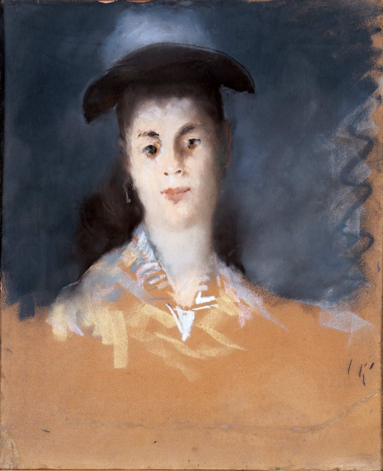 Woman Wearing a Hat with Silk Gauze by Édouard Manet