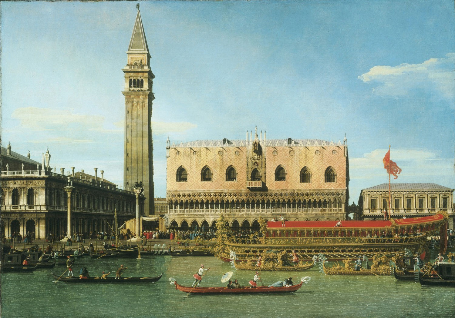 The Bucintoro at the Molo on Ascension Day by Canaletto