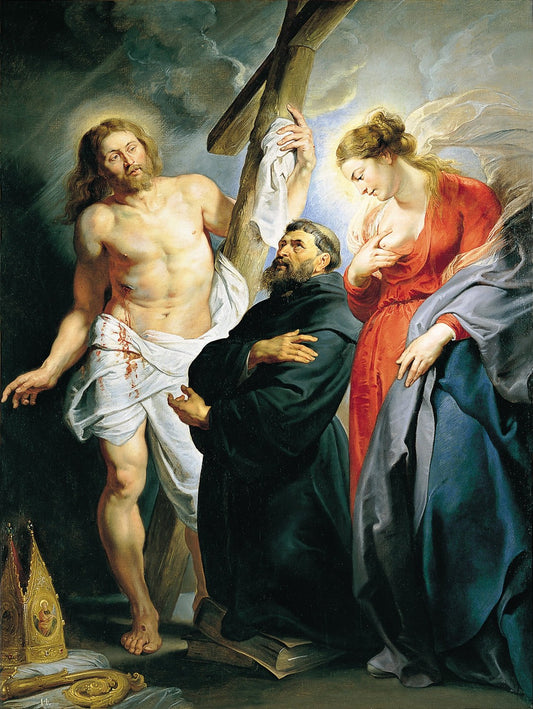 San Agustín entre Cristo y la Virgen by Peter Paul Rubens