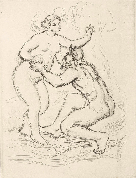 Skamandros (Scamander) en naakte vrouw by Pierre-Auguste Renoir