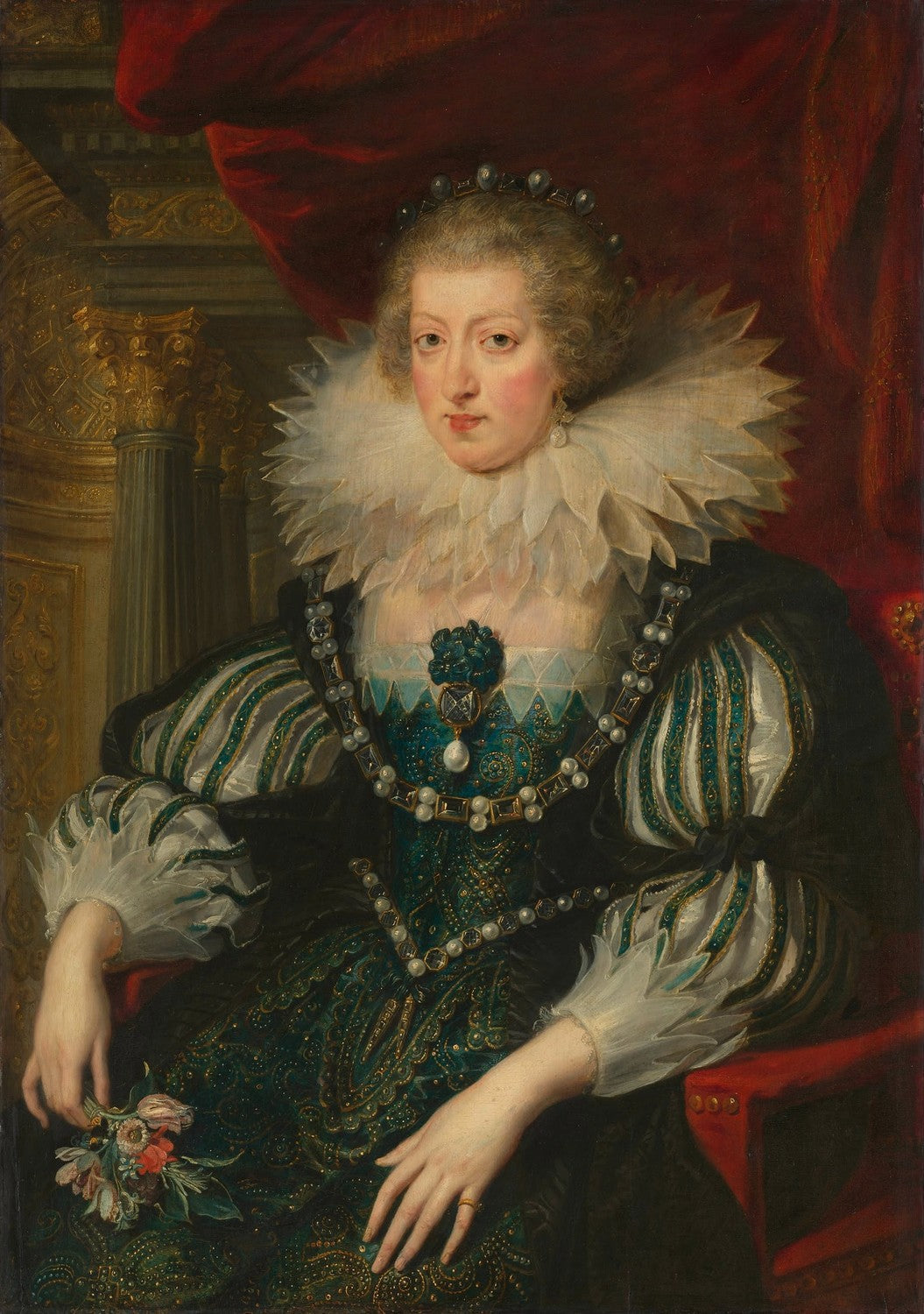 Portret van Anna van Oostenrijk (1601-1666), koningin van Frankrijk by Peter Paul Rubens