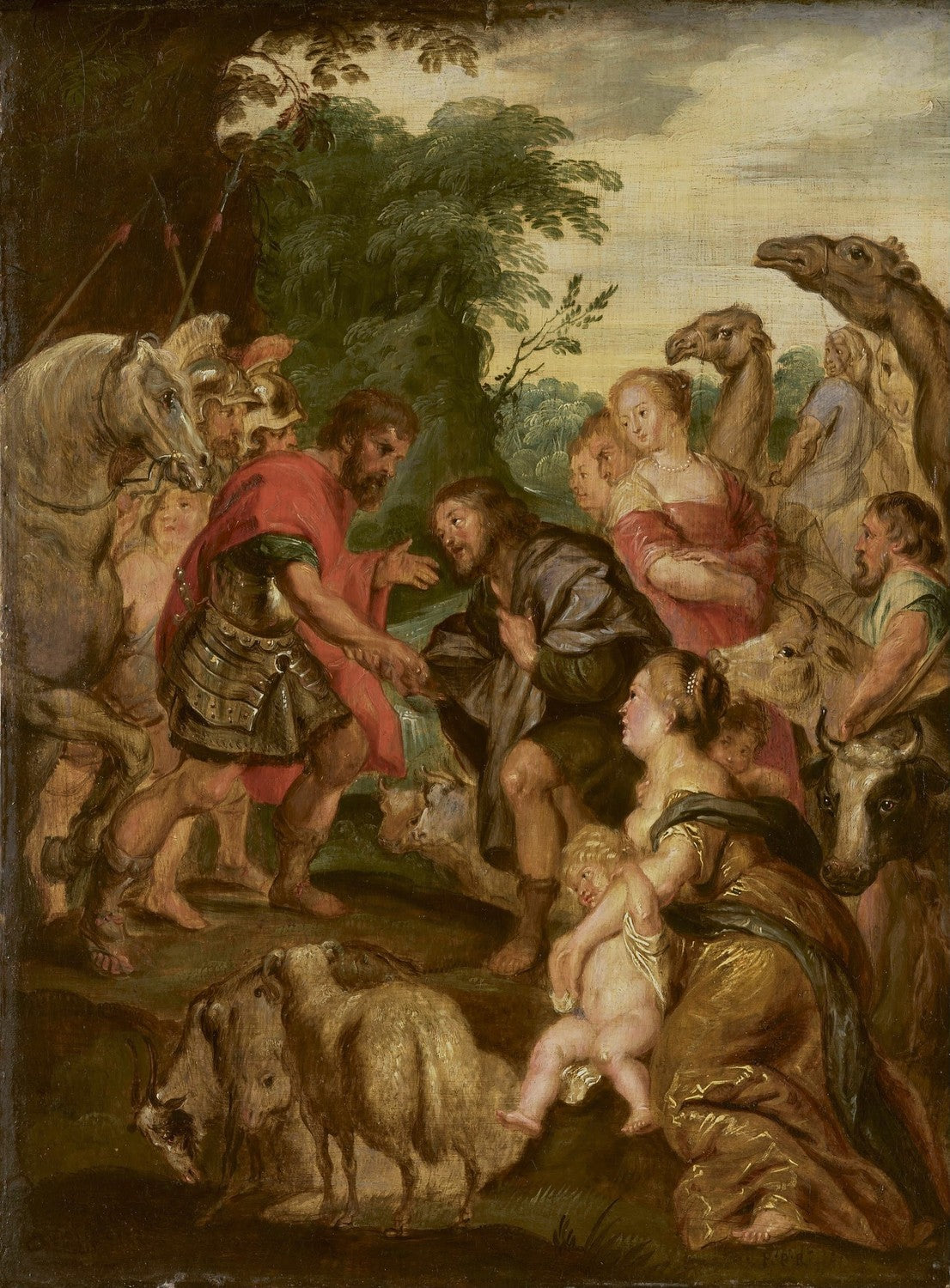 De verzoening van Jacob en Ezau by Peter Paul Rubens