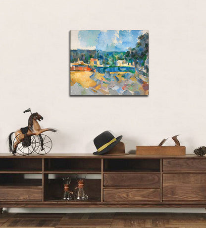 On the Banks of a River - by Paul Cézanne