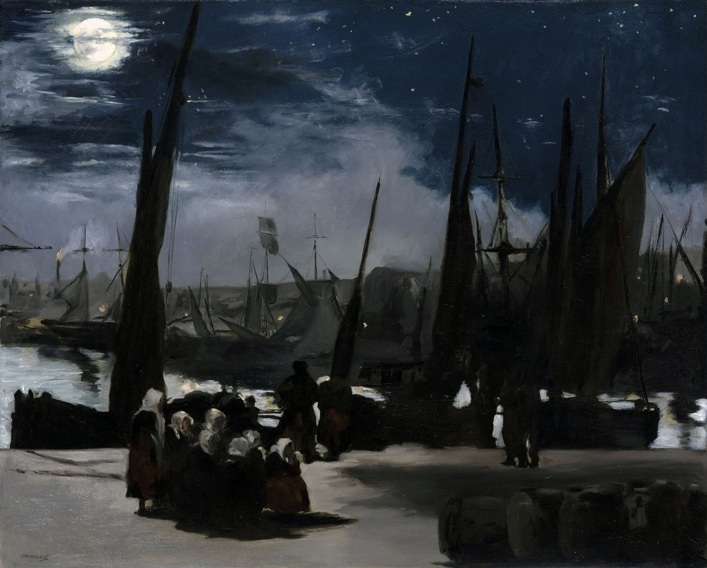 Clair de Lune sur le Port de Boulogne (Moonlight Over the Port of Boulogne), 1869 by Édouard Manet