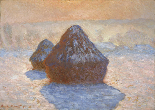 Haystacks: Snow Effect by Claude Monet