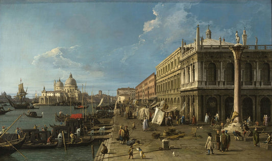 The Pier towards the Zecca with the column of Saint Theodore by Canaletto