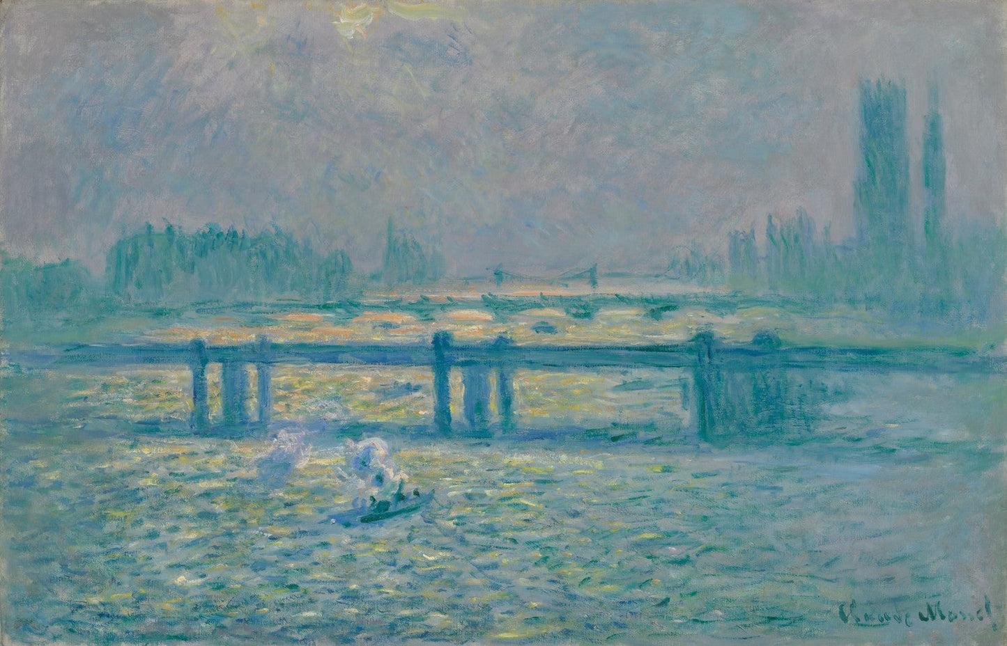 Charing Cross Bridge, Reflections on the Thames by Claude Monet