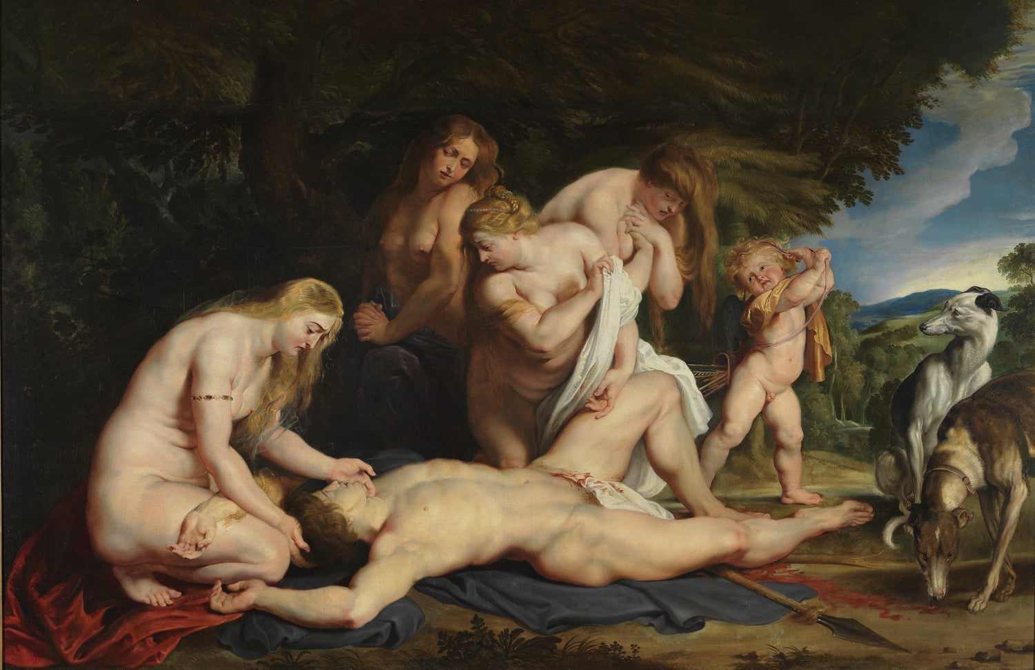 The Death of Adonis (with Venus, Cupid, and the Three Graces) by Peter Paul Rubens