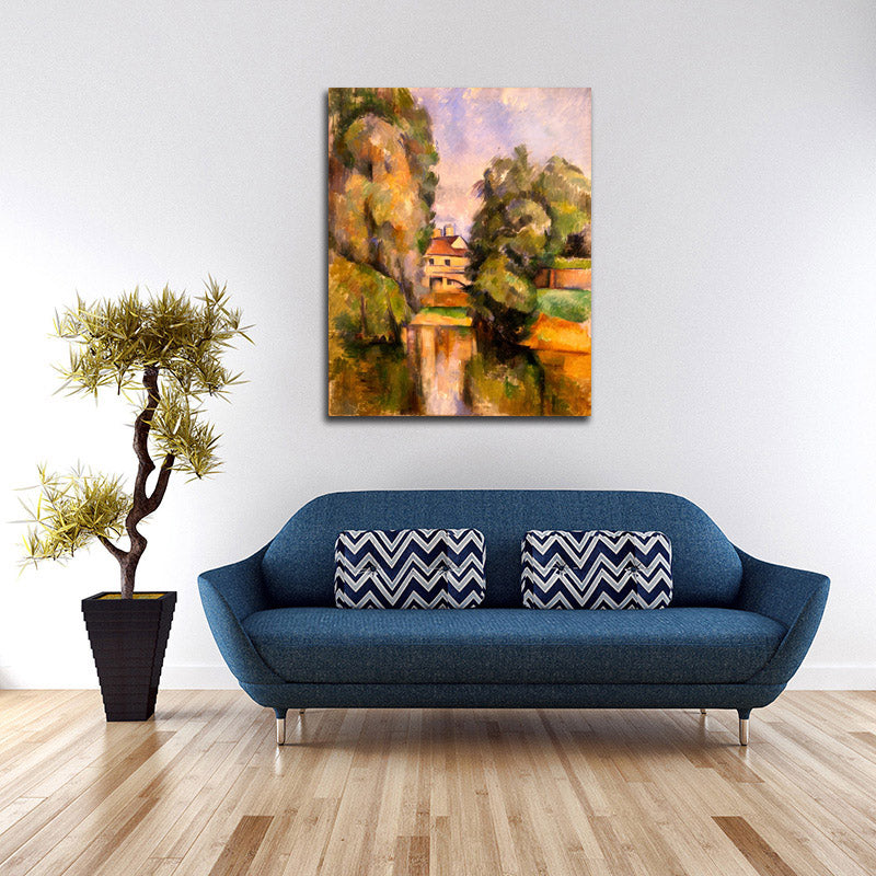 Country House - by a River - by Paul Cézanne