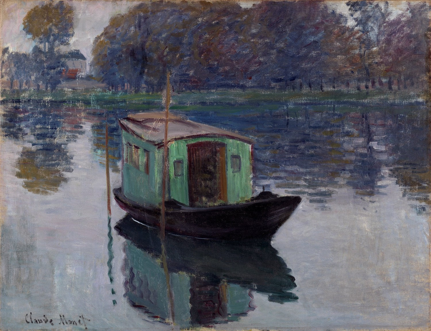 Monet's studio-boat by Claude Monet