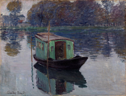 Monet's studio-boat by Claude Monet