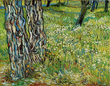 Tree trunks in the grass by Vincent van Gogh