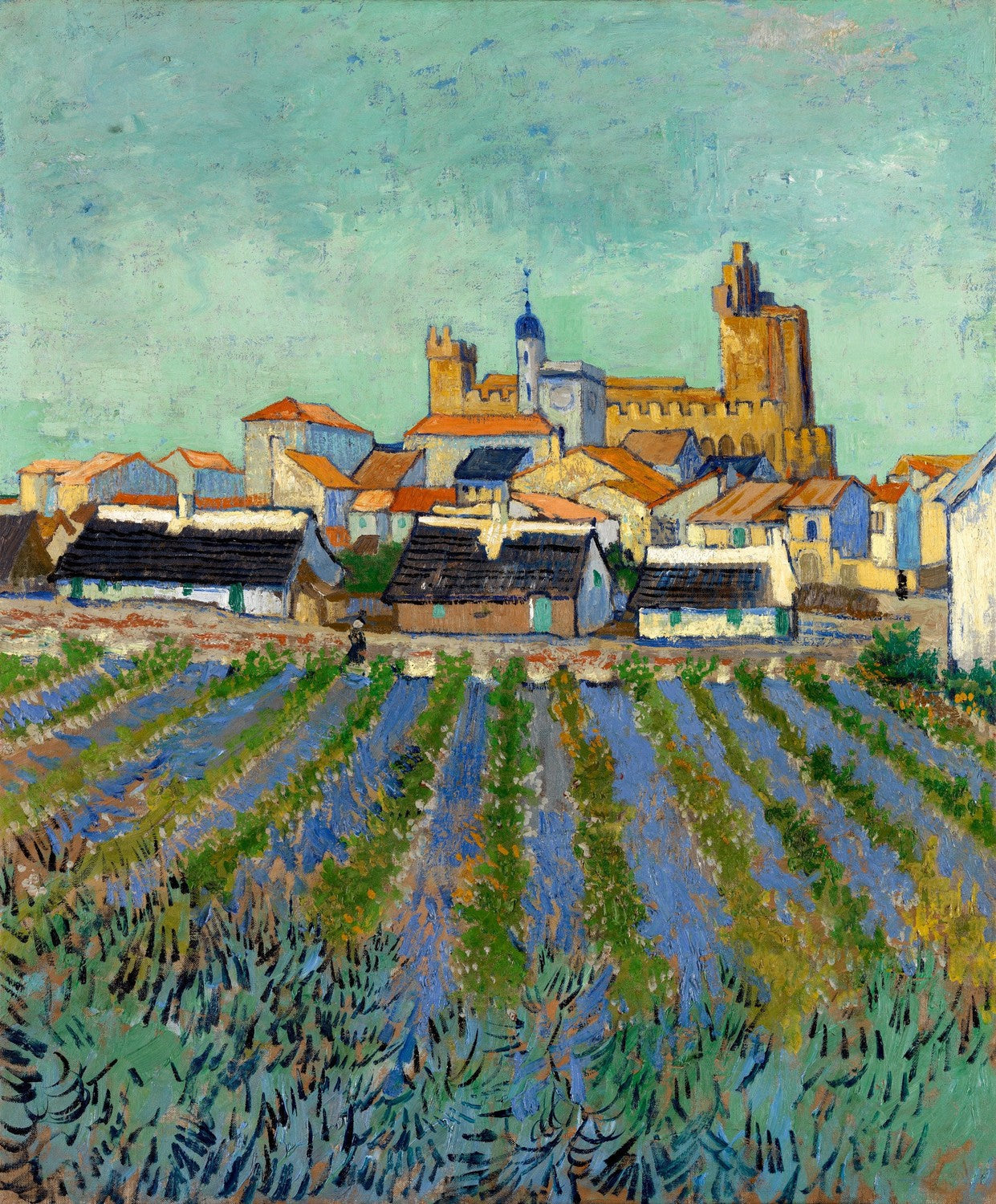 View of Saintes-Maries-de-la-Mer by Vincent van Gogh