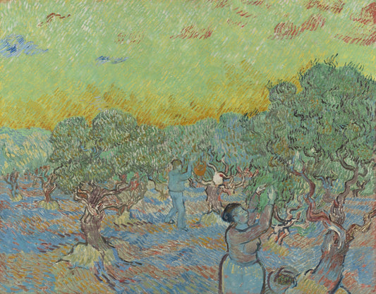 Olive grove with two olive pickers by Vincent van Gogh