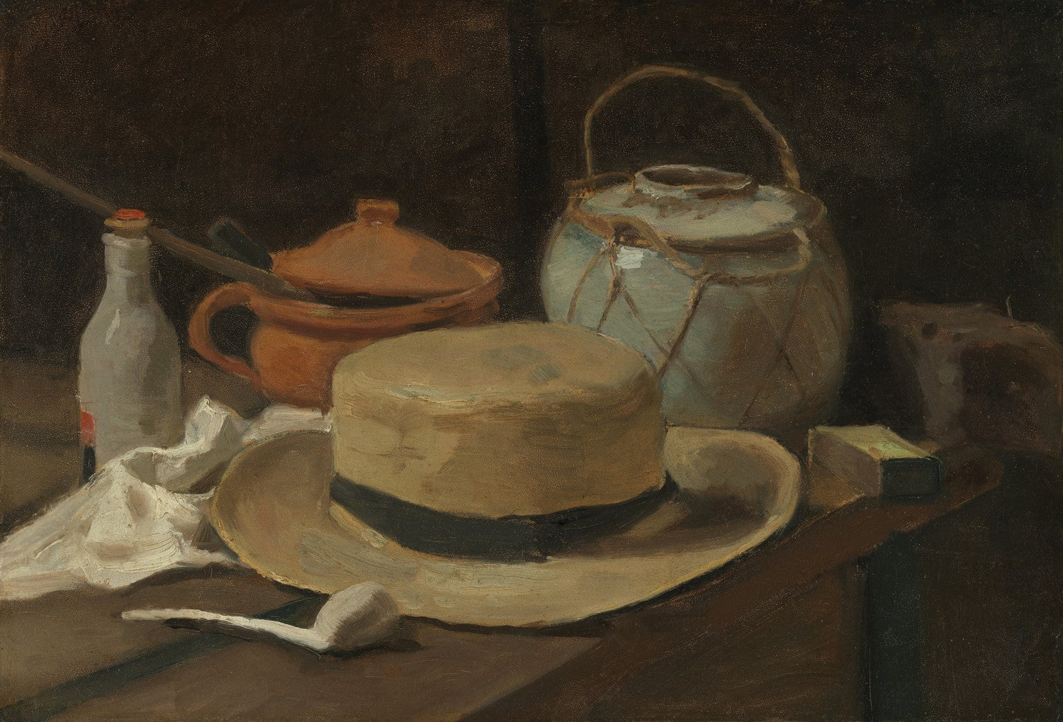 Still life with straw hat by Vincent van Gogh