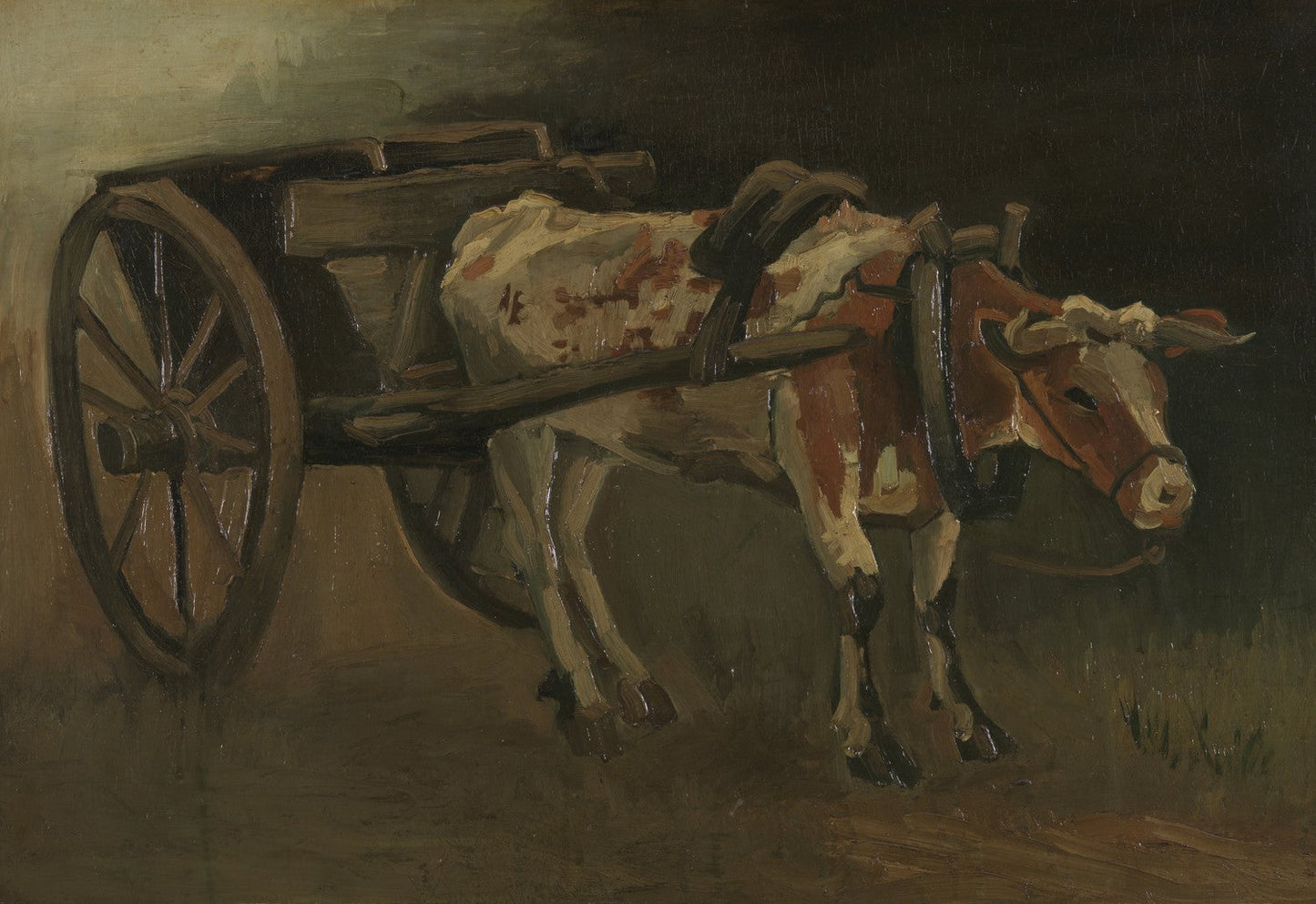 Oxcart by Vincent van Gogh