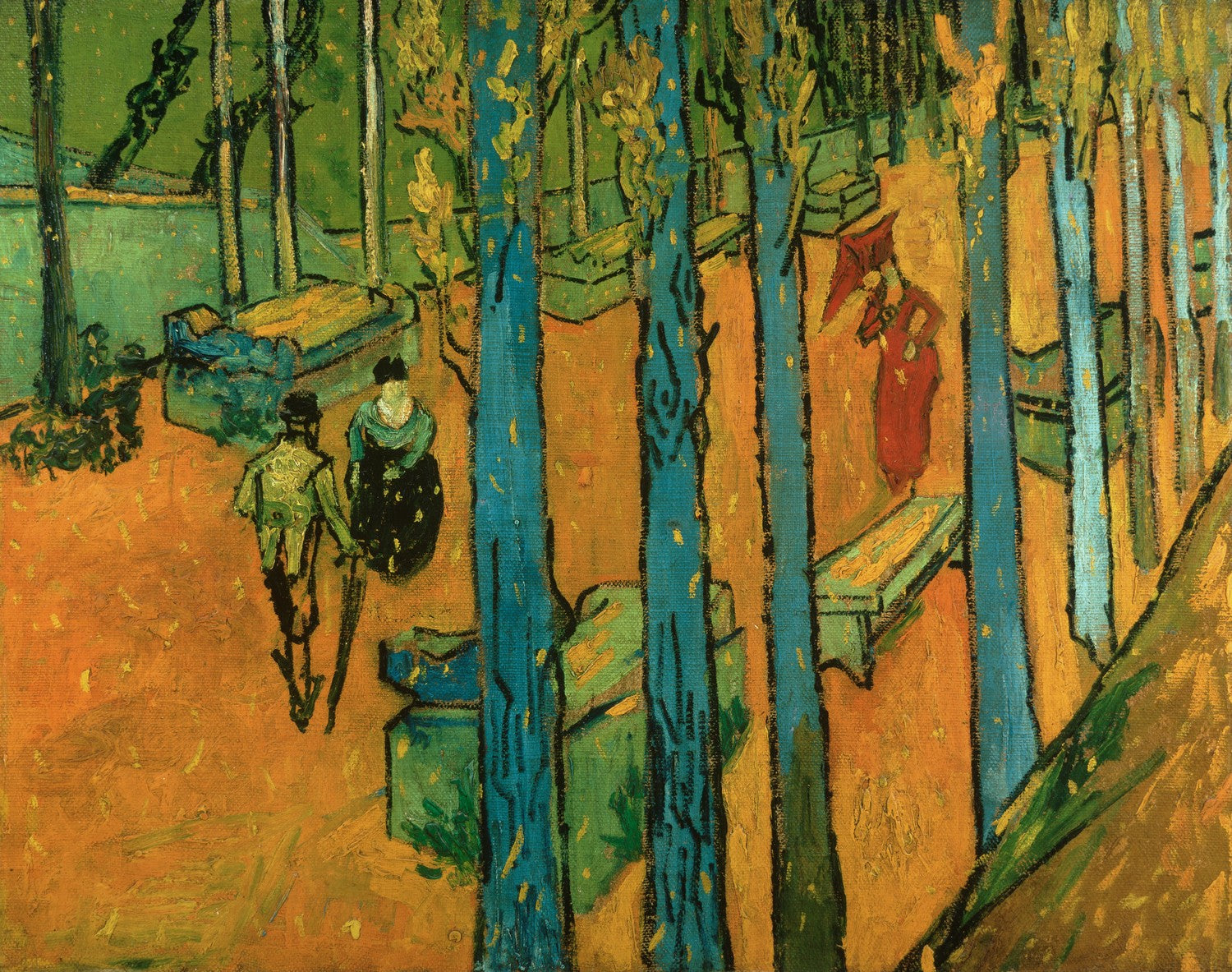 Falling leaves (Les Alyscamps) by Vincent van Gogh