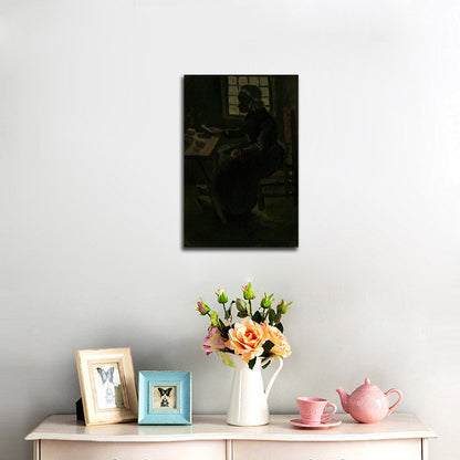 Woman at table - by Vincent van Gogh