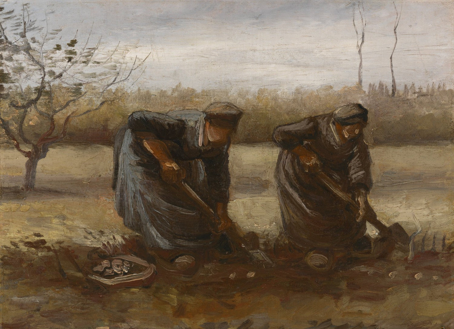 Peasant women digging up potatoes by Vincent van Gogh