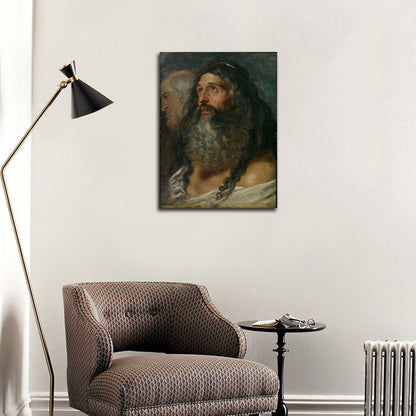 Study of Two Heads - by Peter Paul Rubens