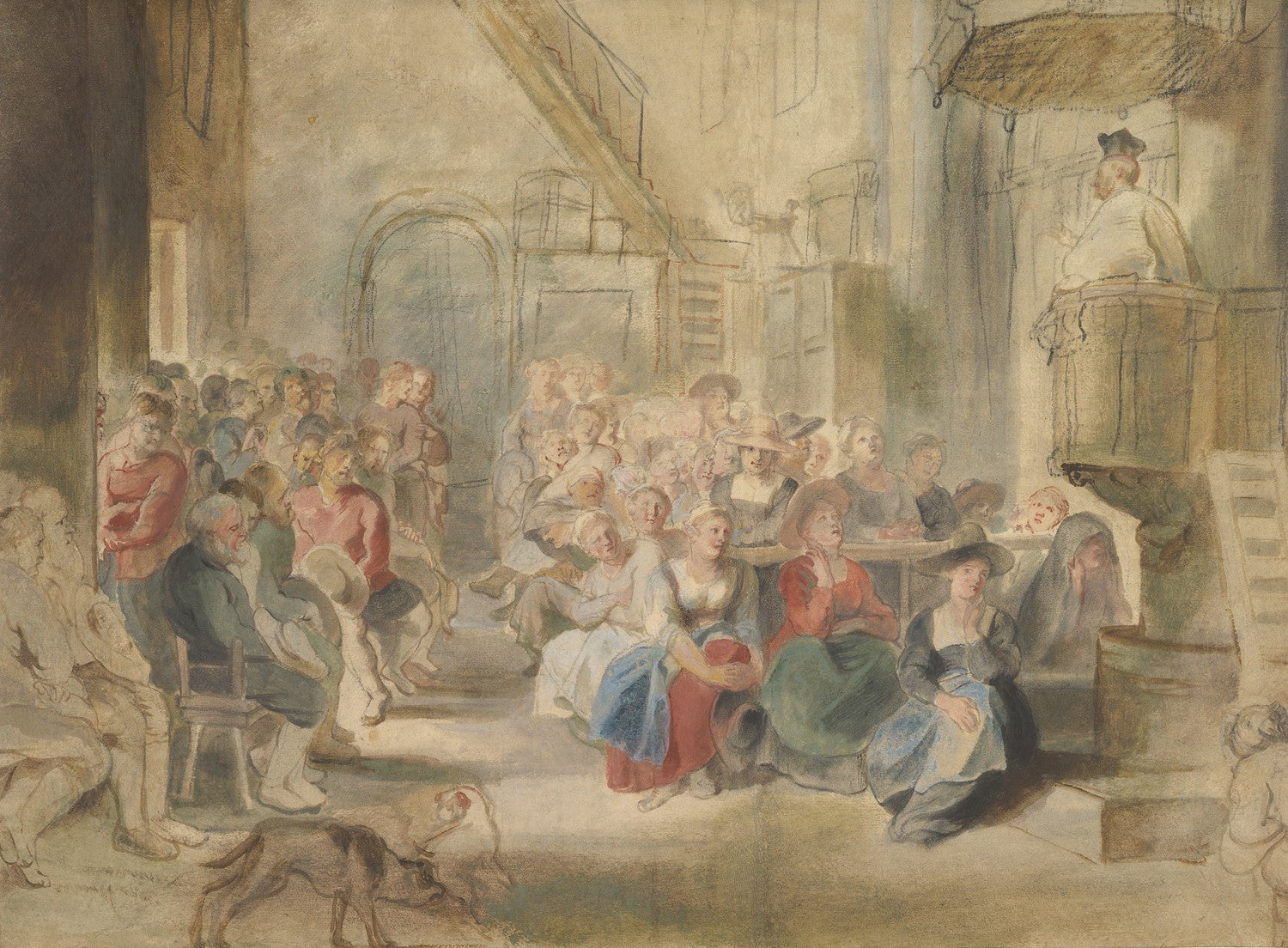 A Sermon in a Village Church by Peter Paul Rubens