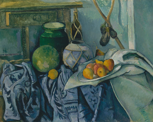 Still Life with a Ginger Jar and Eggplants by Paul Cézanne