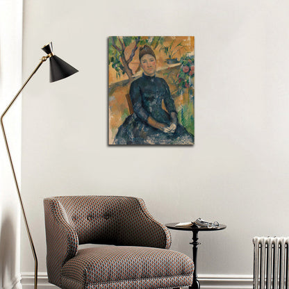 Madame Cézanne (Hortense Fiquet, 1850â€?922) in the Conservatory - by Paul Cézanne