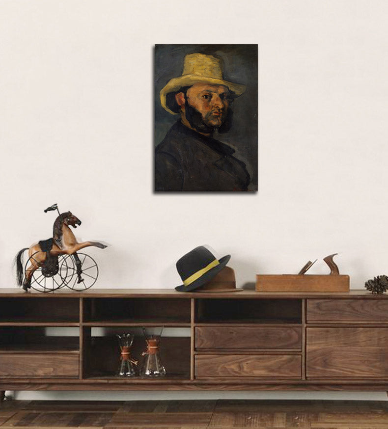 Gustave Boyer (b. 1840) in a Straw Hat - by Paul Cézanne