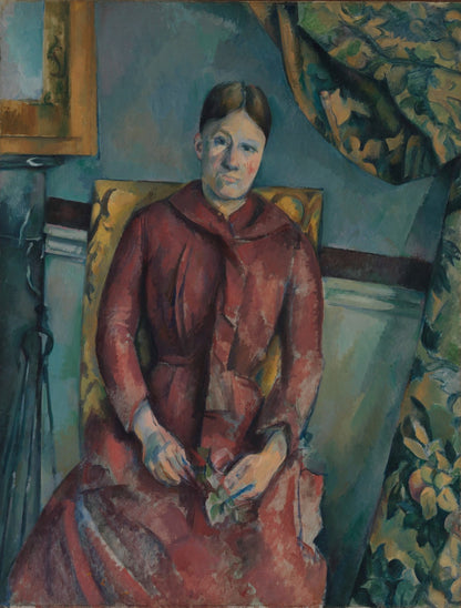 Madame Cézanne (Hortense Fiquet, 1850â€?922) in a Red Dress by Paul Cézanne