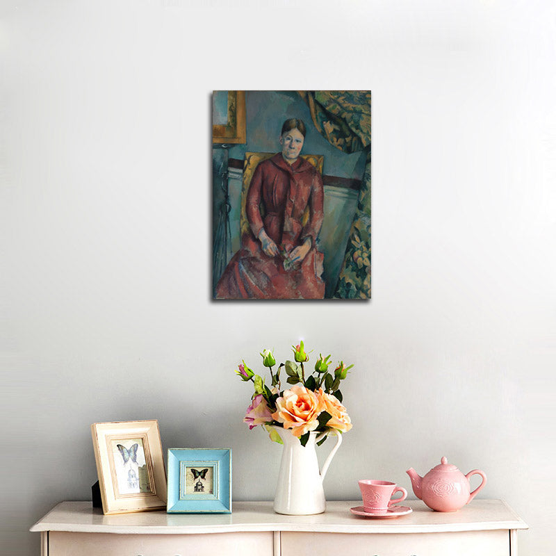 Madame Cézanne (Hortense Fiquet, 1850â€?922) in a Red Dress - by Paul Cézanne