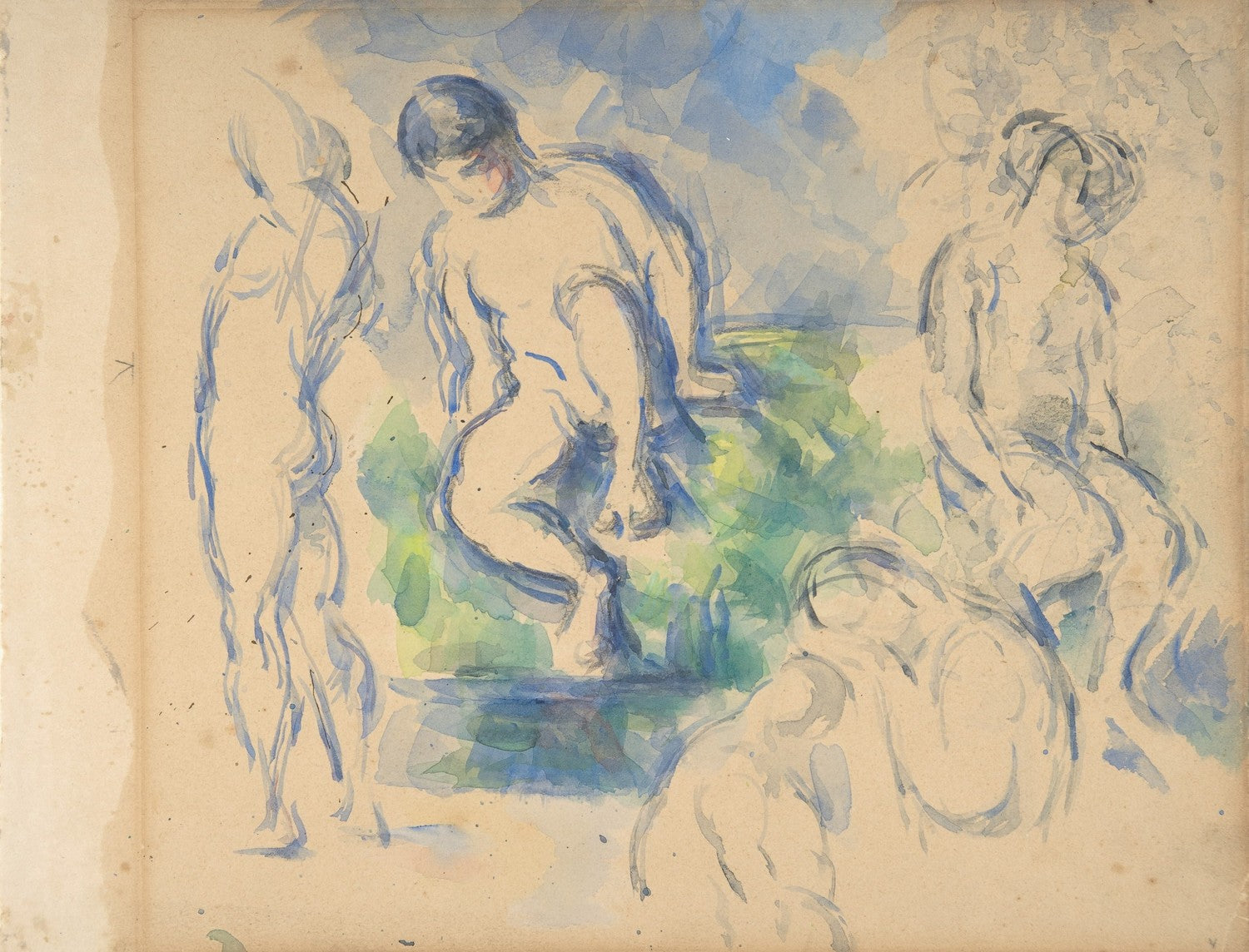 Bathers (recto) ; Still Life (verso) by Paul Cézanne