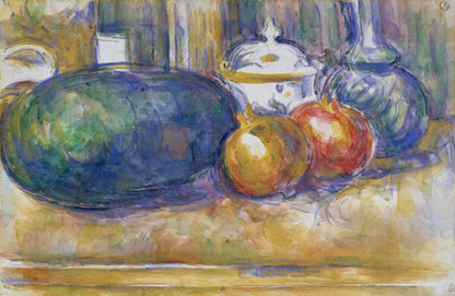 Still-Life with a Watermelon and Pomegranates by Paul Cézanne