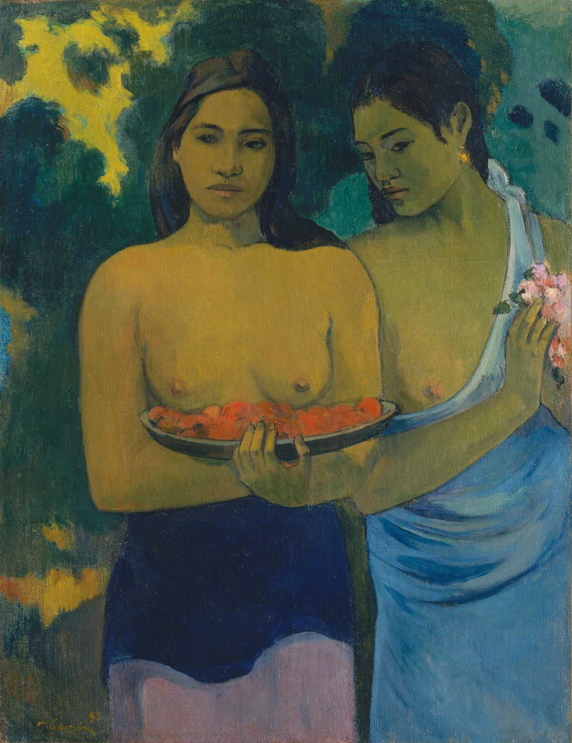 Two Tahitian Women by Paul Gauguin