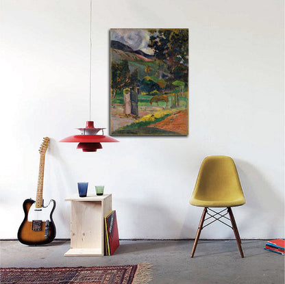 Tahitian Landscape - by Paul Gauguin