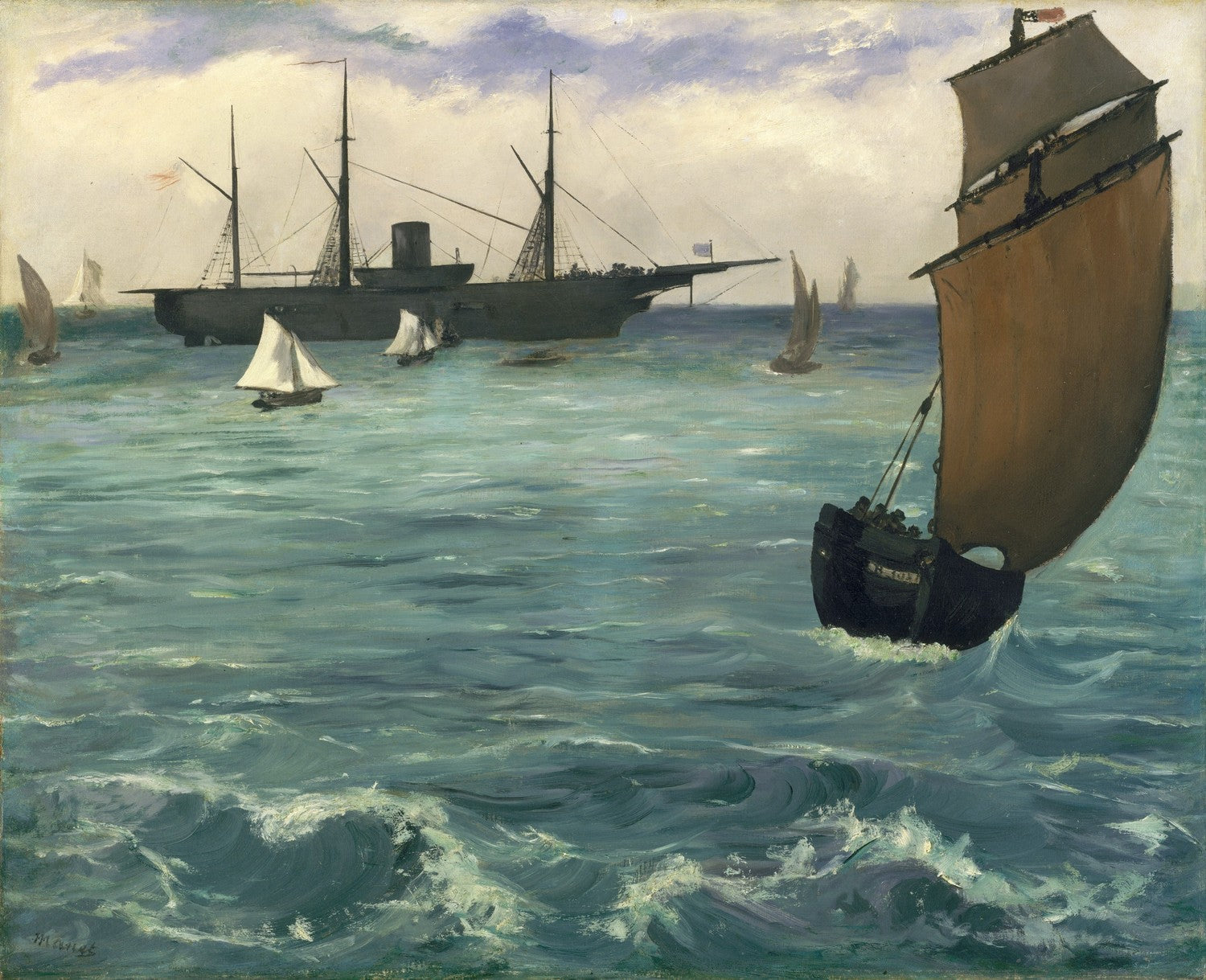 The "Kearsarge" at Boulogne by Édouard Manet