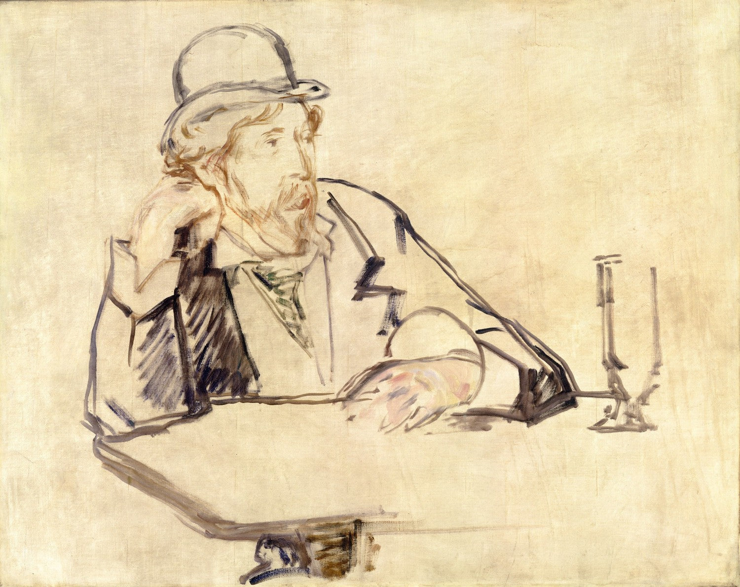 George Moore (1852â€?933) at the Café by Édouard Manet