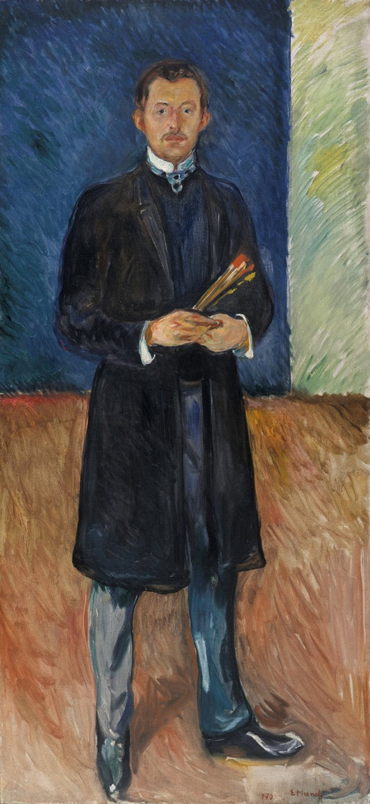 Self-Portrait with Brushes by Edvard Munch