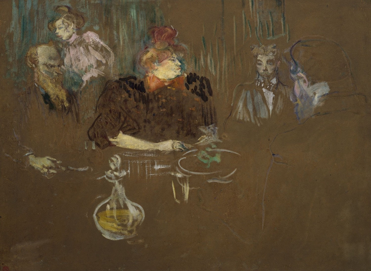 At the Table of Monsieur and Madame Natanson by Henri de Toulouse-Lautrec