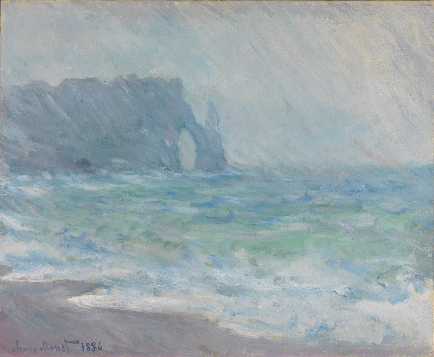 Regnvær, Etretat by Claude Monet