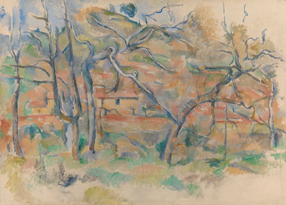 Trær og hus, Provence by Paul Cézanne