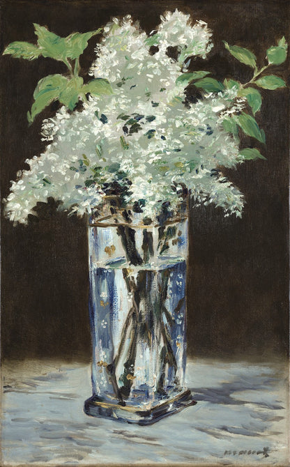 White Lilacs in a Crystal Vase (Lilas blancs dans un vase de cristal) by Édouard Manet