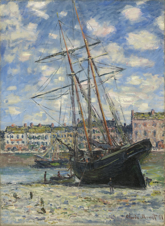 Boat Lying at Low Tide by Claude Monet