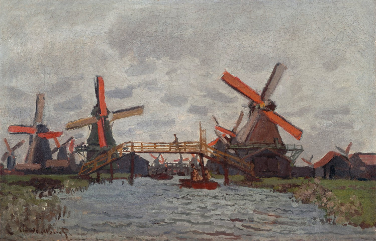 Windmills near Zaandam by Claude Monet