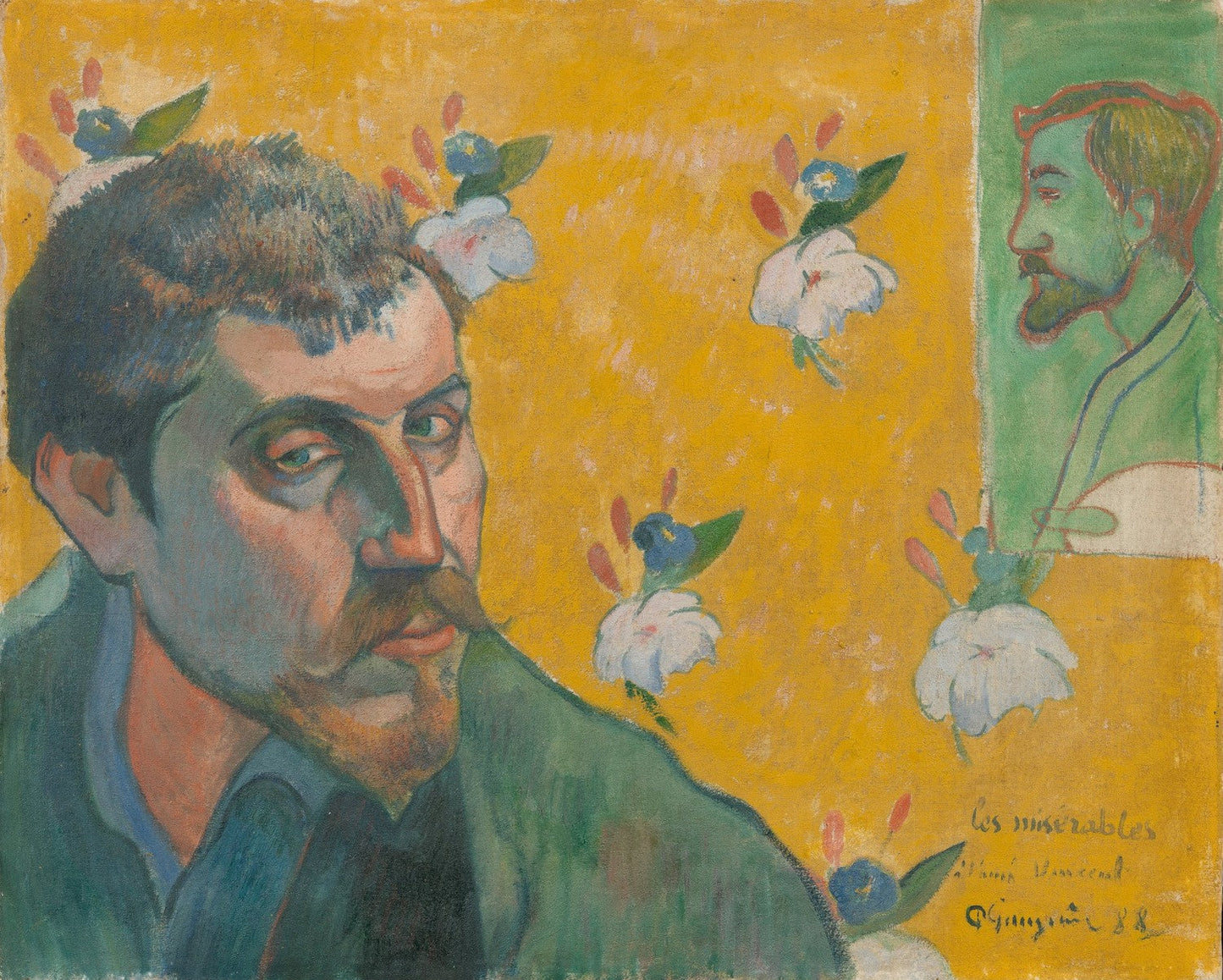 Self-portrait with portrait of Bernard, 'Les Misérables' by Paul Gauguin