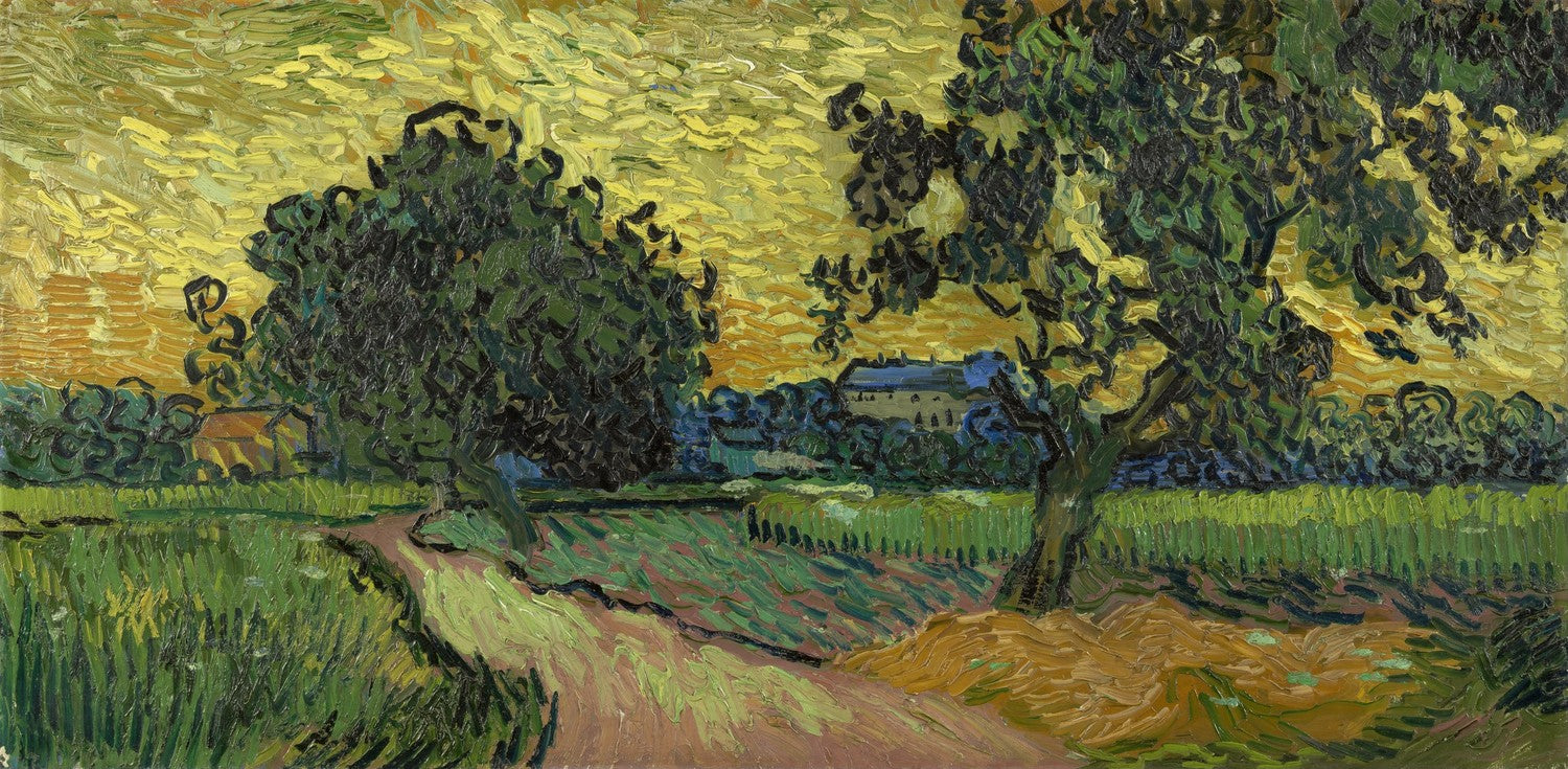 Landscape at twilight by Vincent van Gogh