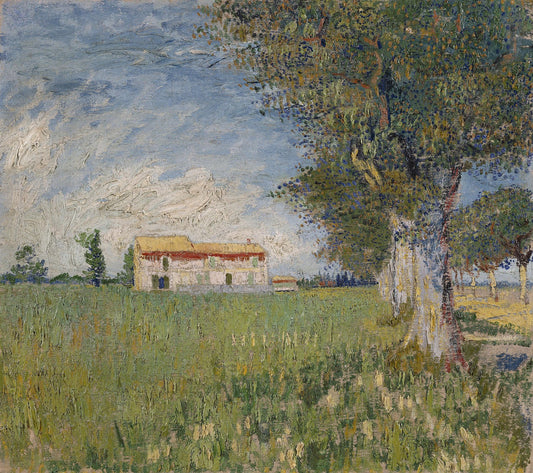 Farmhouse in a wheatfield by Vincent van Gogh