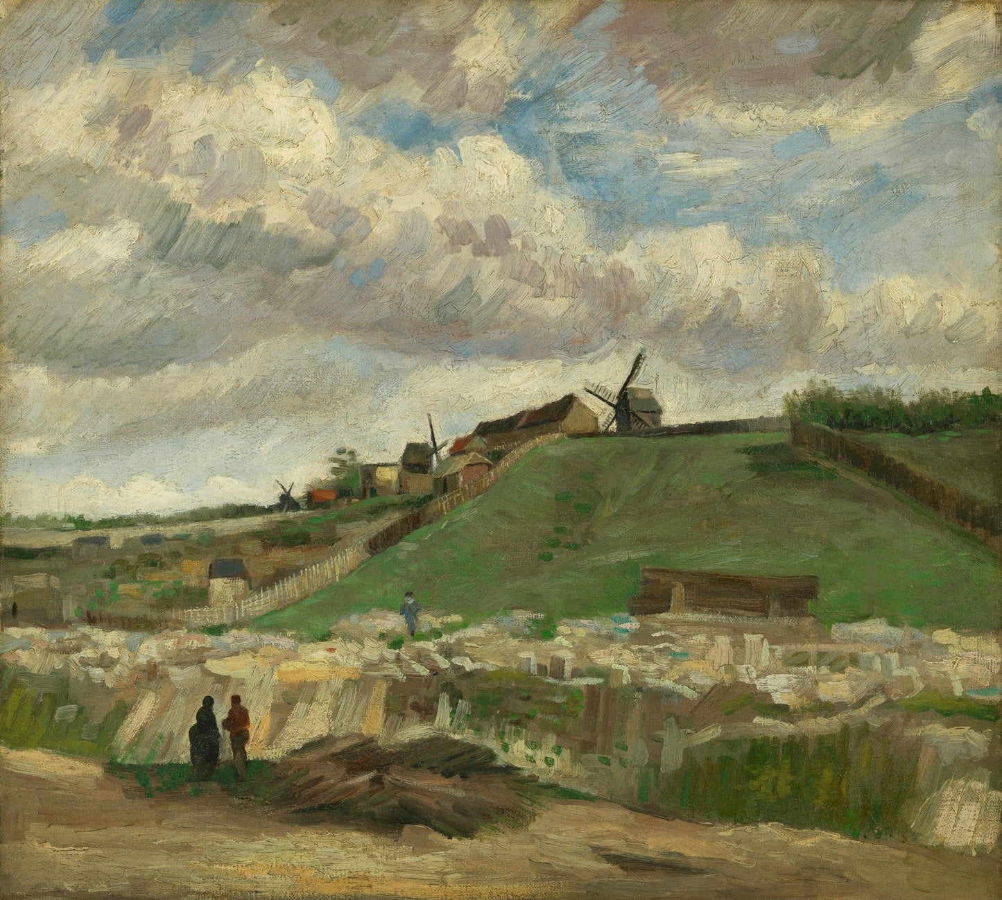 The hill of Montmartre with stone quarry by Vincent van Gogh