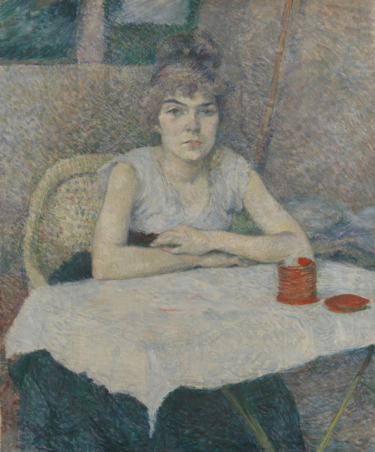 Young woman at a table, 'Poudre de riz' by Henri de Toulouse-Lautrec