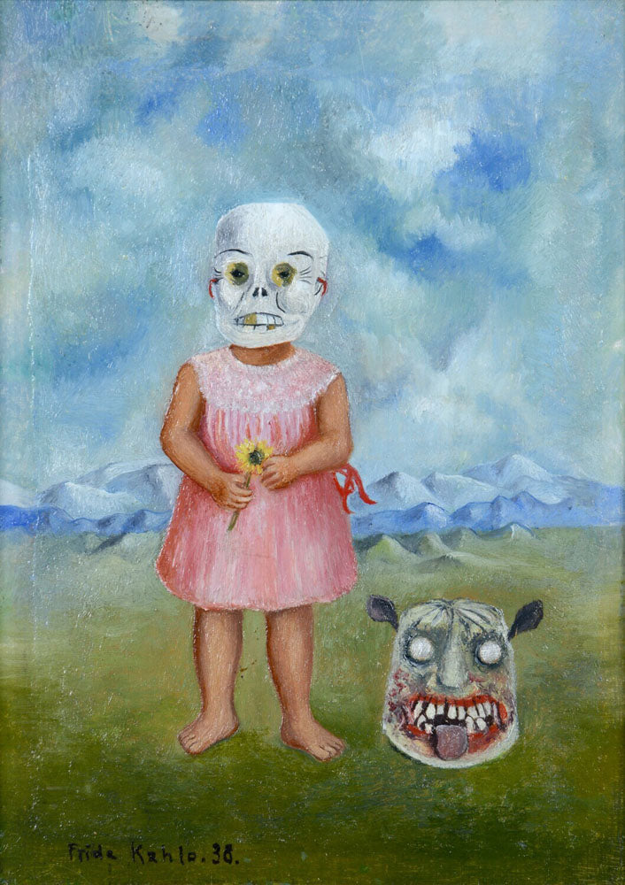 Girl with Death Mask [Niña con máscara de calavera] - by Frida Kahlo