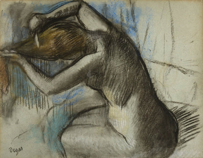 Seated Nude Woman Brushing Her Hair